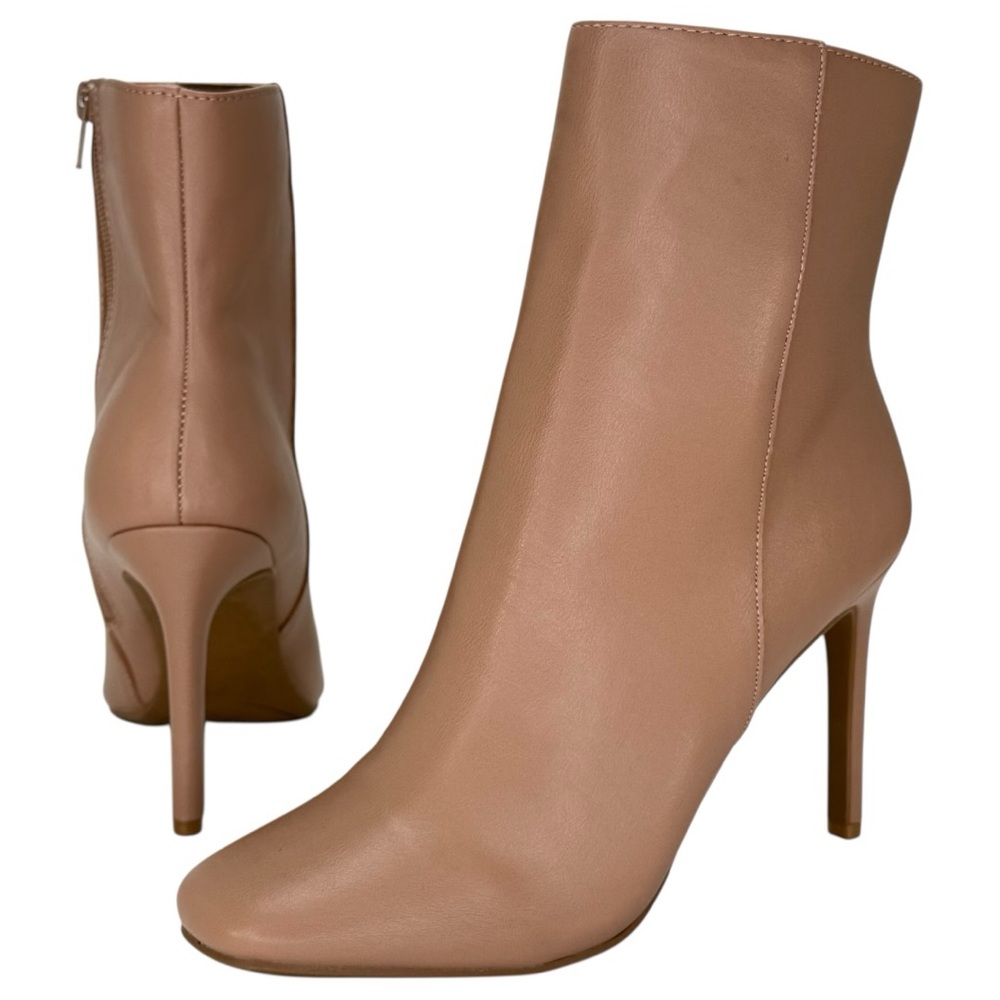 Journee Collection Silvy Tan Faux Leather Heeled Womens Booties Size 7.5M - Picture 9 of 11